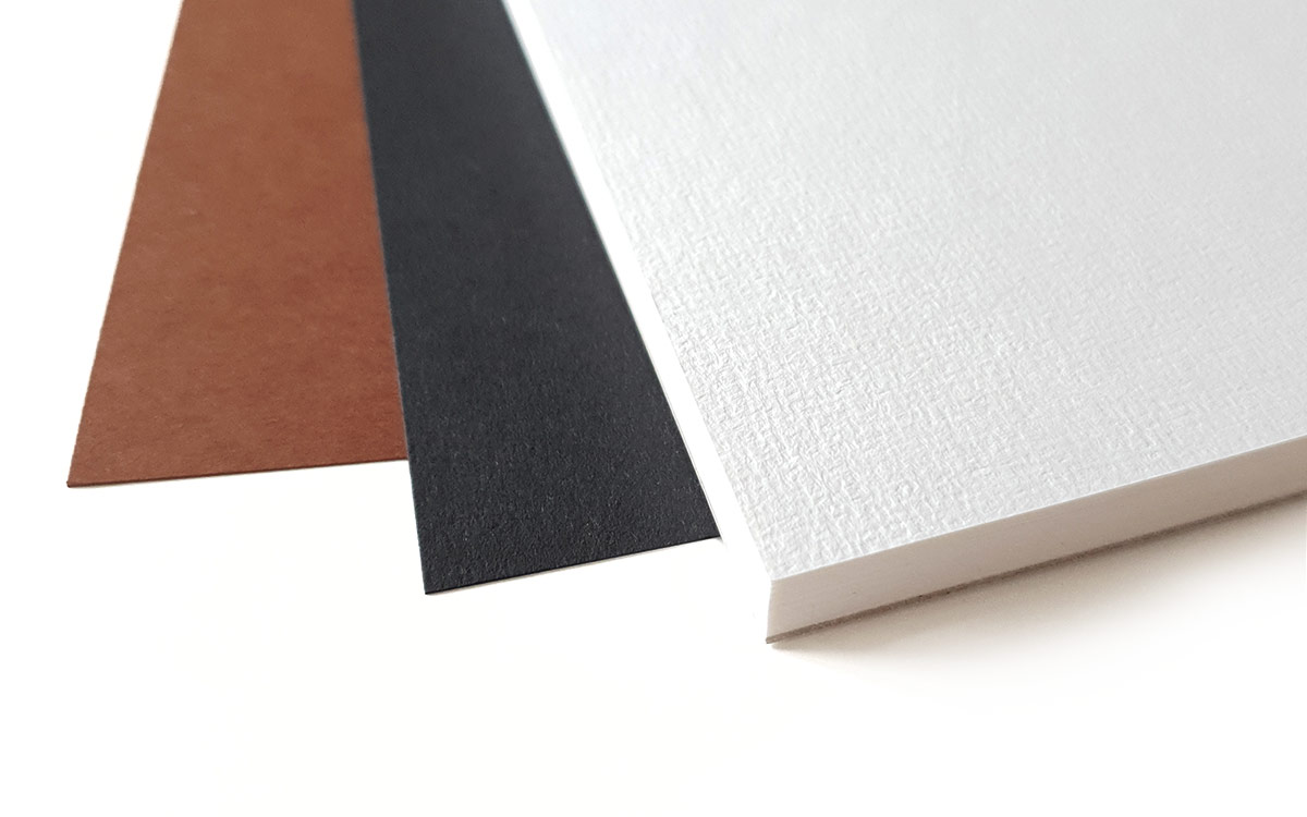 Kinds of paper - brown, black white canvas